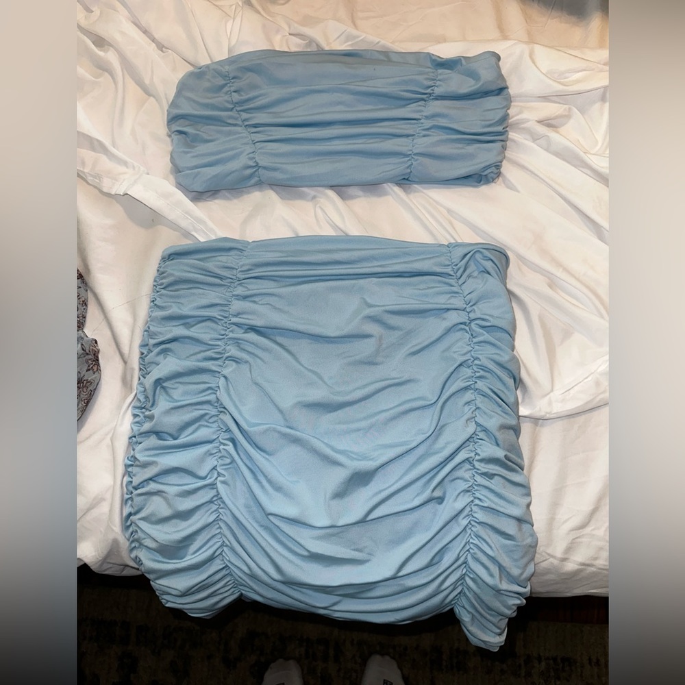 Shein 2 piece baby blue dress